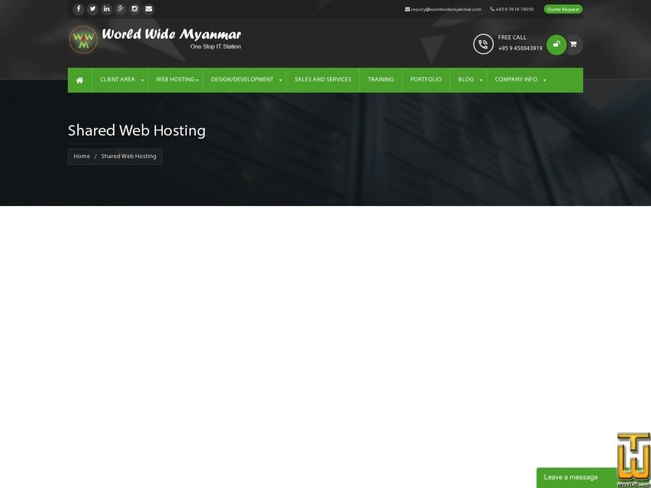 Taken on 9 August, 2019 screenshot of WWM HOST SILVER from worldwidemyanmar.com